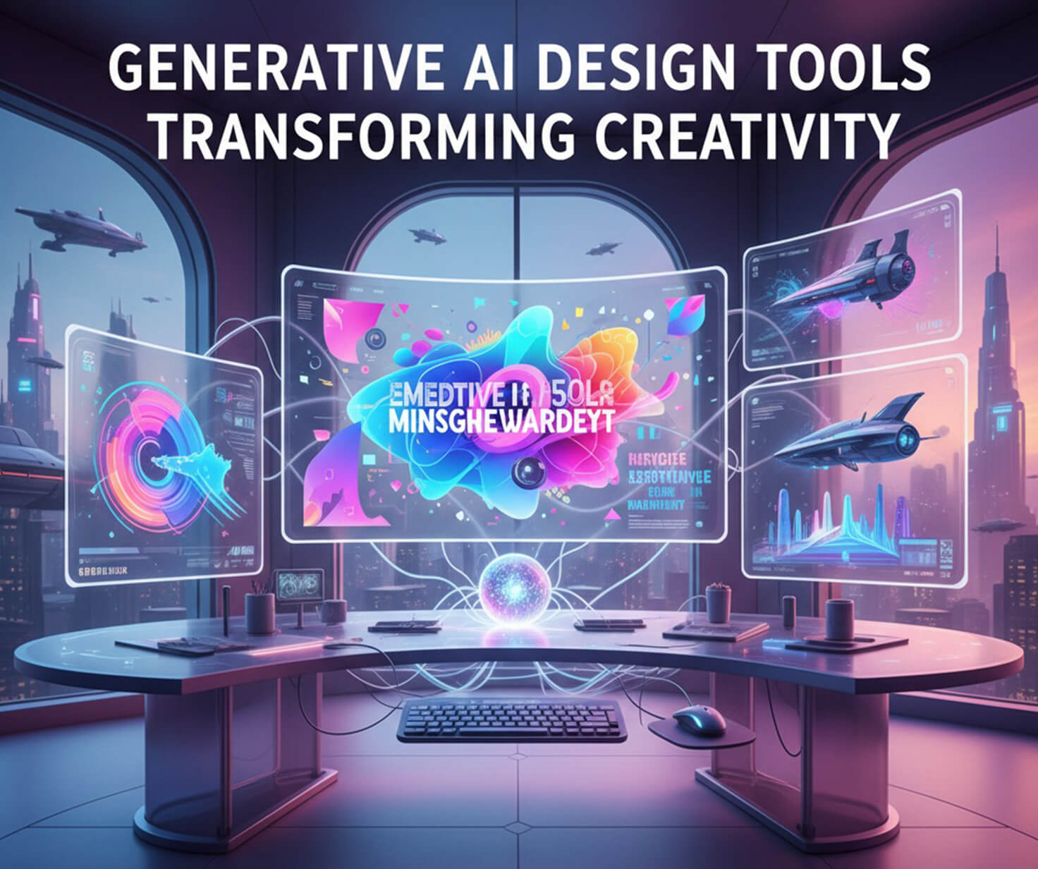 Generative AI design tools creating futuristic digital artwork and typography in 2025 | Siva Designer
