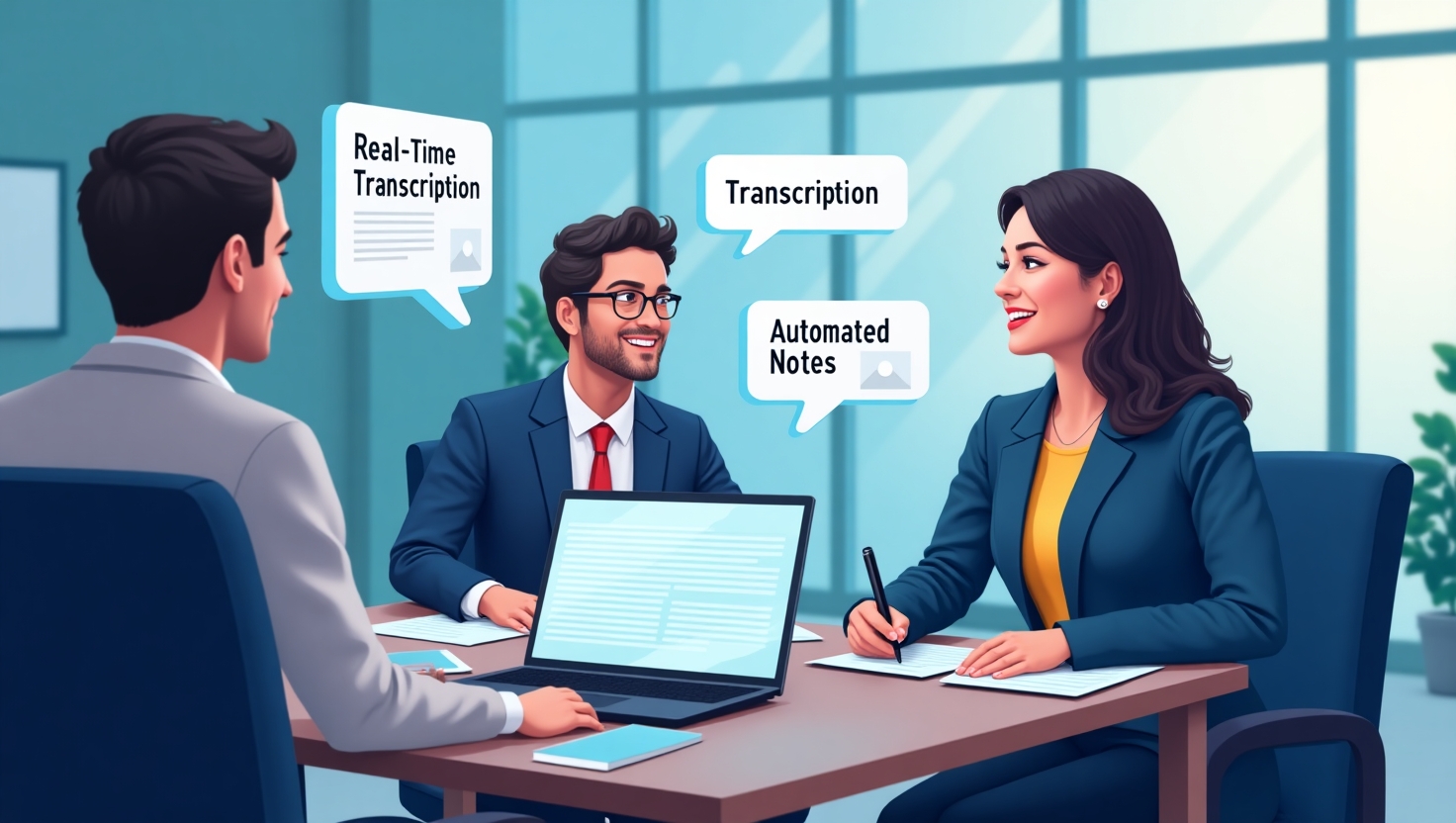 AI meeting transcription software automating real-time notes for teams and professionals