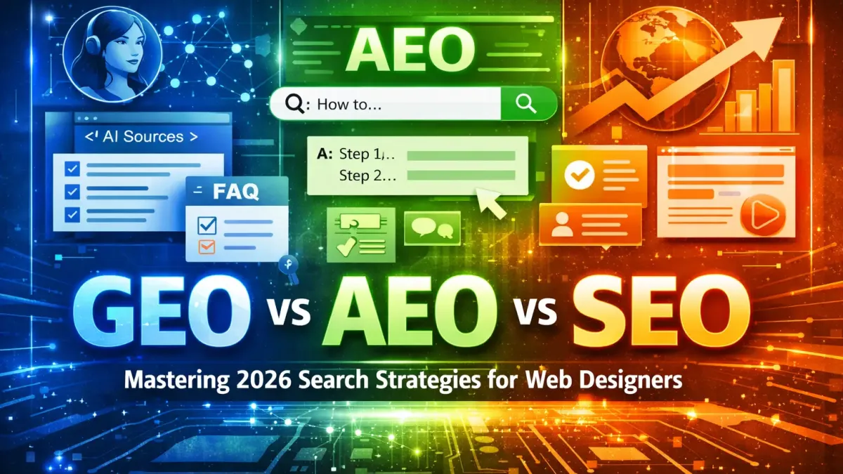 GEO vs AEO vs SEO: 2026 Web Design Search Strategy