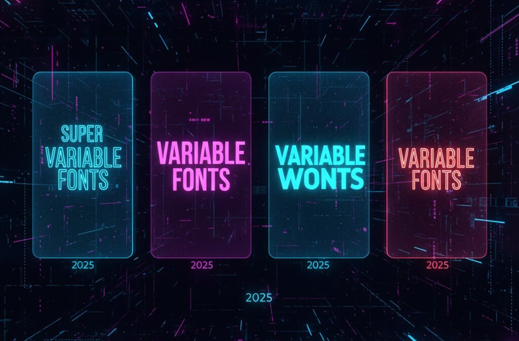 Variable fonts 2025 showing multiple font weights and responsive designs