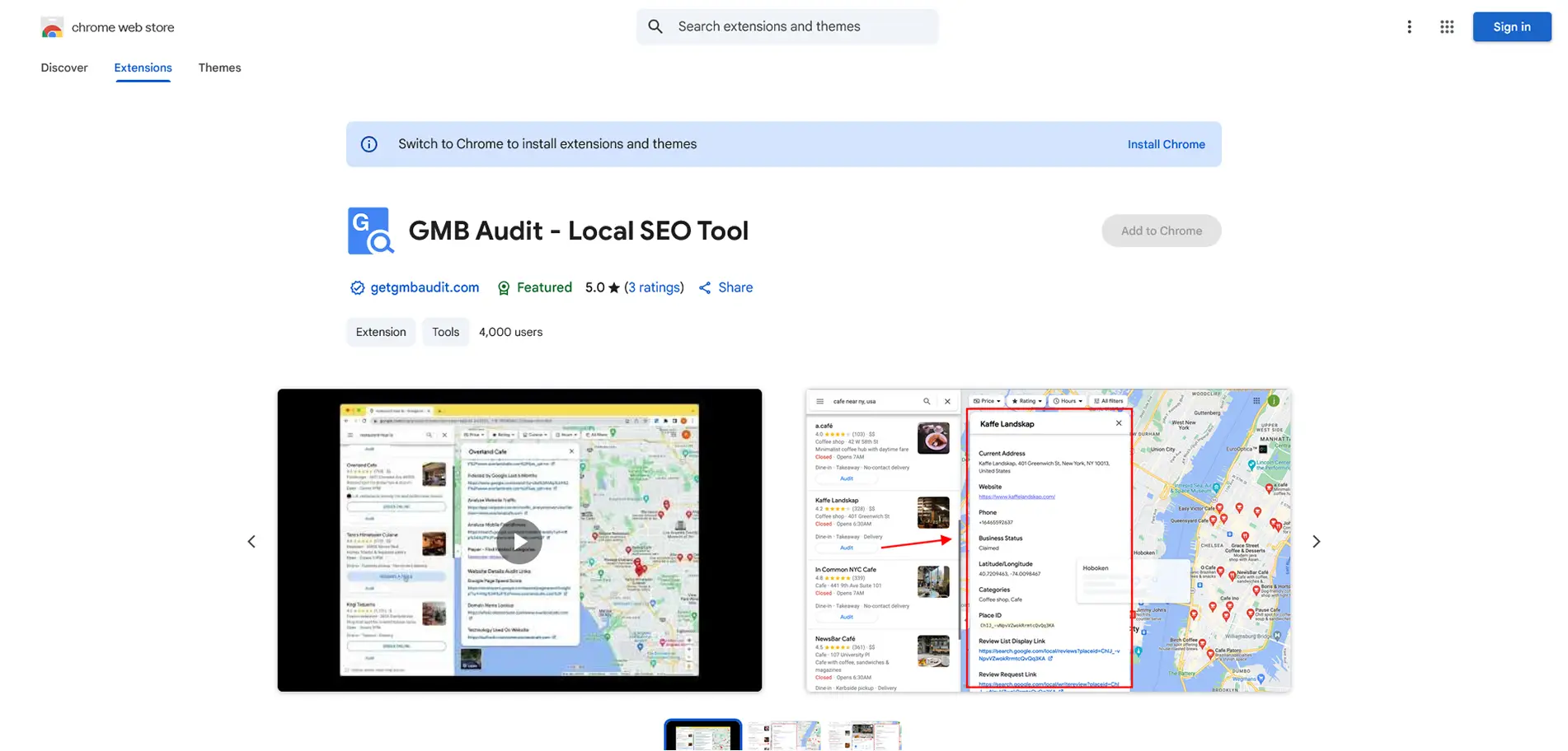 GMB Audit – Local SEO Tool (Chrome Extension)